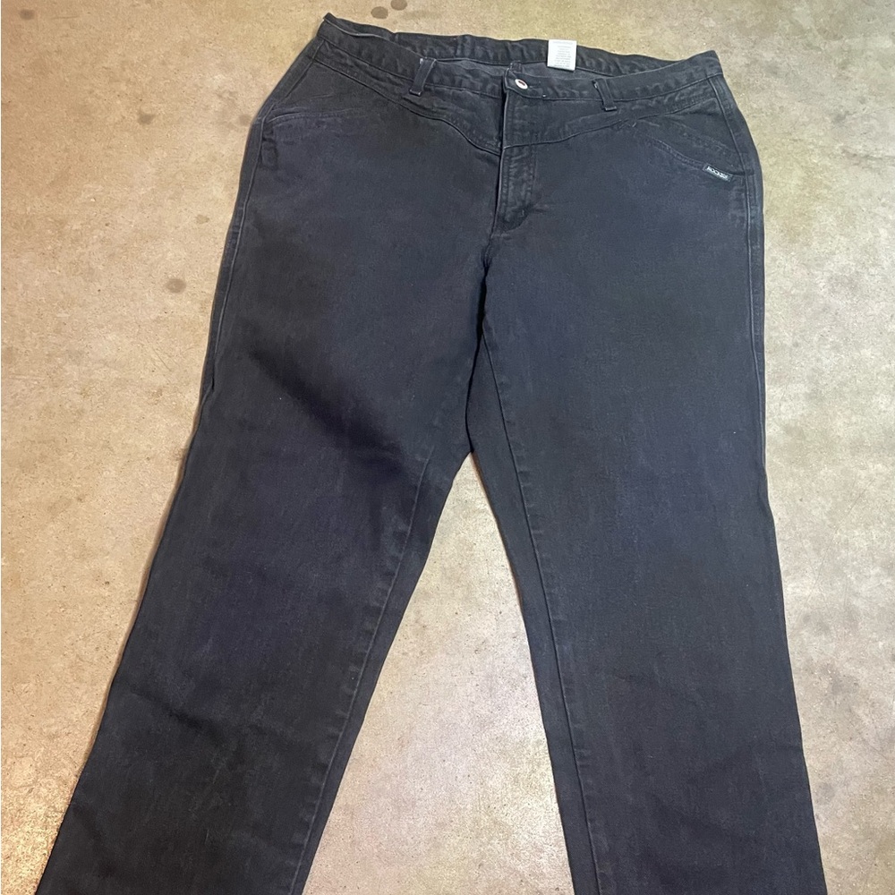 Vtg Rocky Mountain Bareback Mom Jeans Sz 20 XL High Rise Black Denim Made In USA